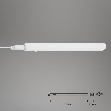 Brilo - Luminaria LED para montaje bajo mueble, 4 W, 230 V, 4000 K, 31,3 cm