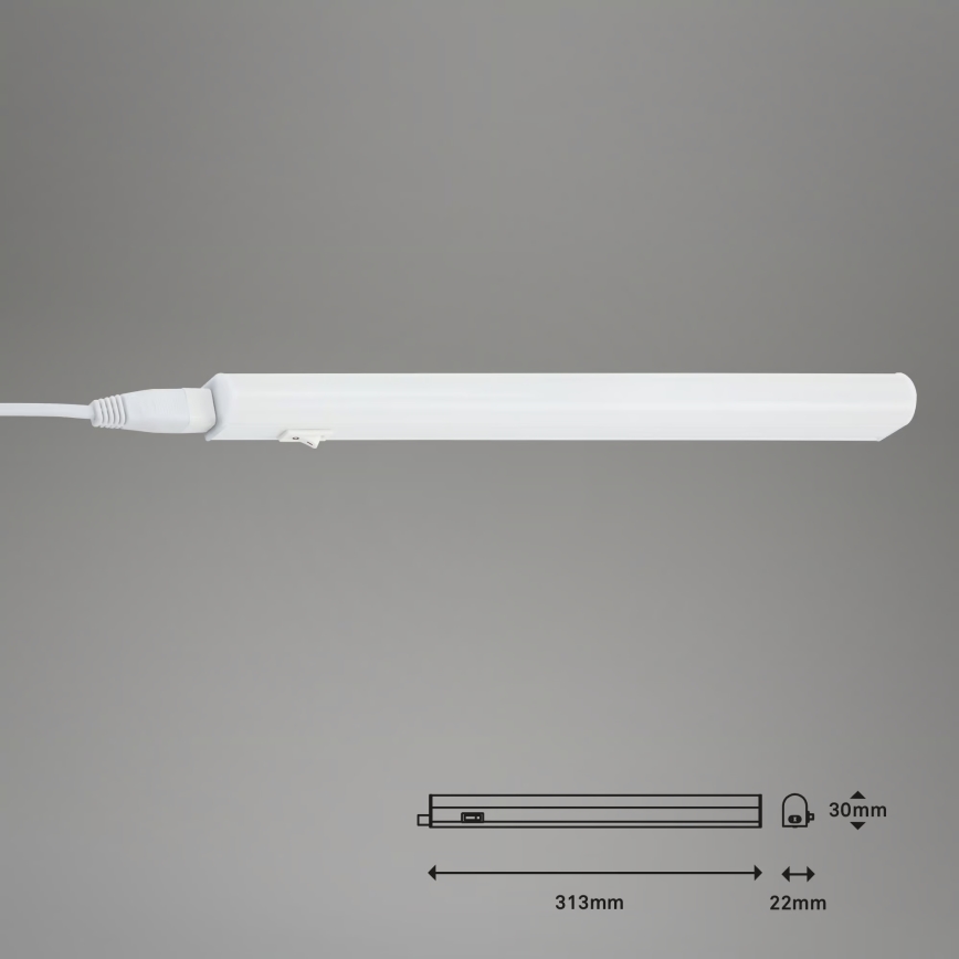 Brilo - Luminaria LED para montaje bajo mueble, 4 W, 230 V, 4000 K, 31,3 cm