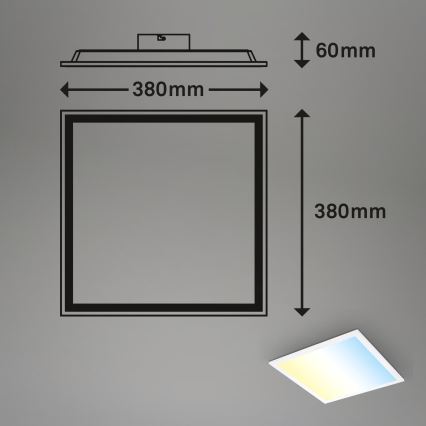 Brilo - Plafón LED regulable 21W/230V 3000-6500K 38x38 cm blanco + mando a distancia
