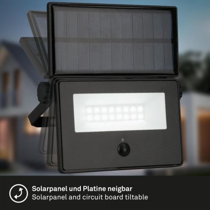 Brilo - Reflector solar LED con sensor LED/5W/5,5V IP54 1200 mAh