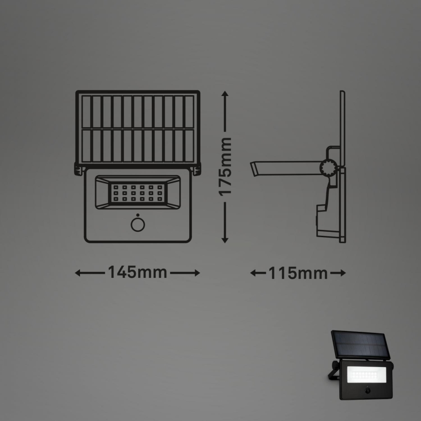 Brilo - Reflector solar LED con sensor LED/5W/5,5V IP54 1200 mAh
