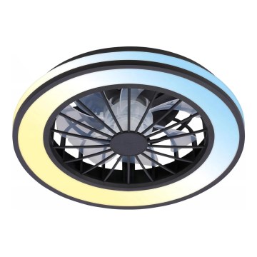 Brilo - Ventilador de techo LED regulable VENTURO LED/24W/230V 3000-6500K negro + mando a distancia