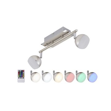 Briloner 2040-022 - LED RGB Foco regulable 2xLED/3,3W/230V + control remoto