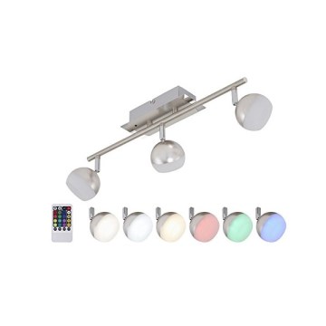 Briloner 2040-032 - LED RGB Foco regulable 3xLED/3,3W/230V + mando a distancia
