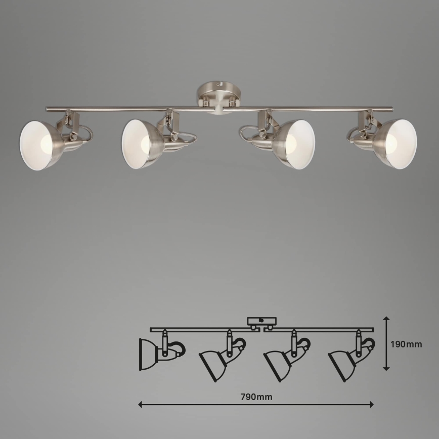 Briloner 2049-042 - Lámpara de techo con 4 focos 4xE14/40W/230V plateada