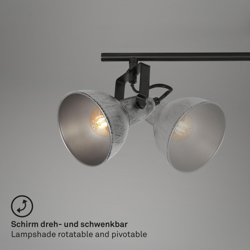 Briloner 2049-044 - Foco RETRO 4xE14/40W/230V gris