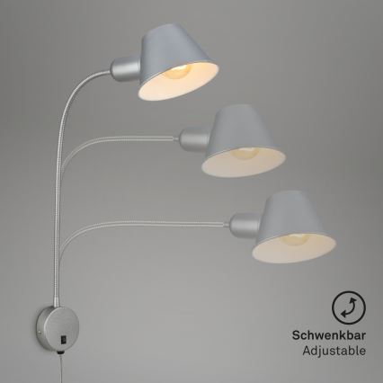 Briloner 2089-014 - Lámpara de pared flexible BRELLO 1xE27/10W/230V cromo mate