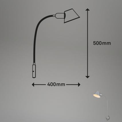 Briloner 2089-014 - Lámpara de pared flexible BRELLO 1xE27/10W/230V cromo mate