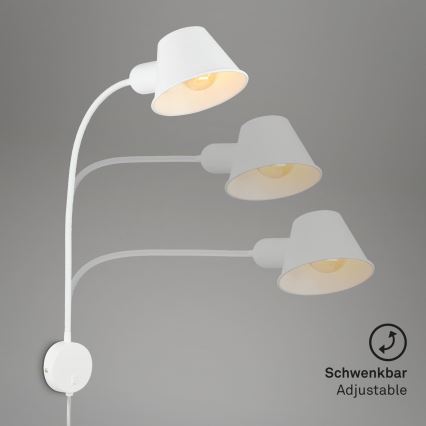 Briloner 2089-016 - Lámpara de pared flexible BRELLO 1xE27/10W/230V blanca