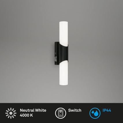 Briloner 2111-015 - Iluminación LED para espejo de baño LED/6,5W/230V 32 cm negra