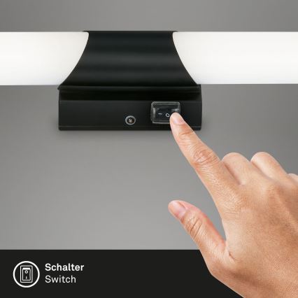 Briloner 2111-015 - Iluminación LED para espejo de baño LED/6,5W/230V 32 cm negra