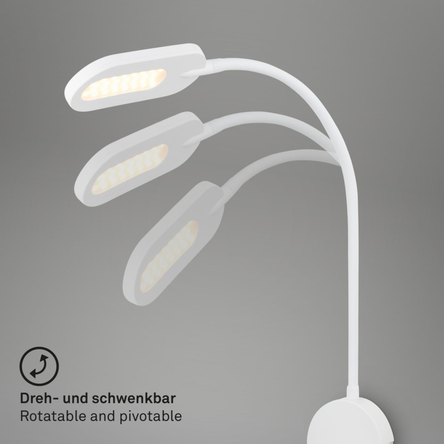 Briloner 2177016 - Aplique LED flexible regulable LED/6W/230V blanco