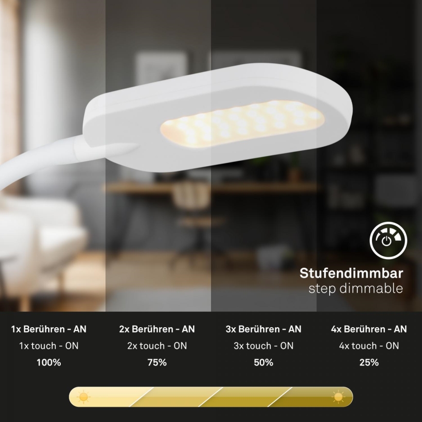 Briloner 2177016 - Aplique LED flexible regulable LED/6W/230V blanco