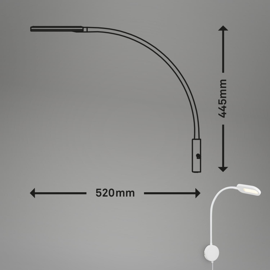 Briloner 2177016 - Aplique LED flexible regulable LED/6W/230V blanco