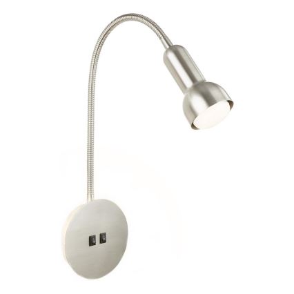 Briloner 2178012 - LED Aplique flexible 1xE14/10W/230V + LED/3W cromo mate