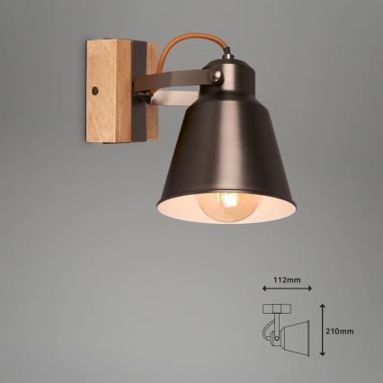 Briloner 2406-014 - Foco de pared RETRO 1xE27/40W/230V marrón