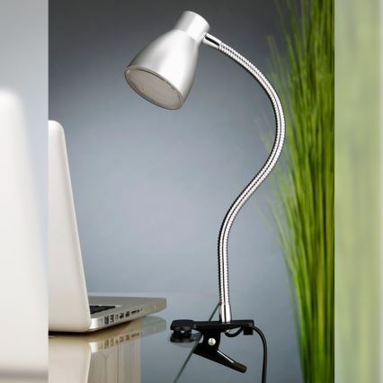 Briloner 2615-014P - Lámpara LED con pinza GRIP LED/2,5W/230V plateado