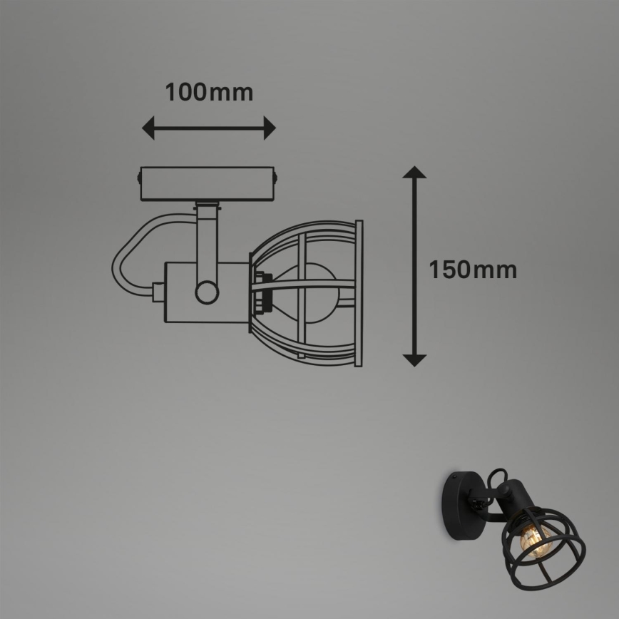 Briloner 2669-015 - Foco de pared RETRO 1xE14/25W/230V negro