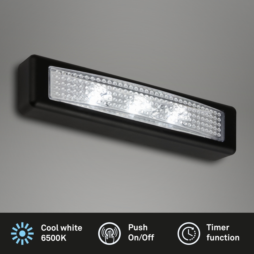 Briloner 2689-035 - Luminaria LED de orientación táctil LERO LED/0,18W/3xAAA negro