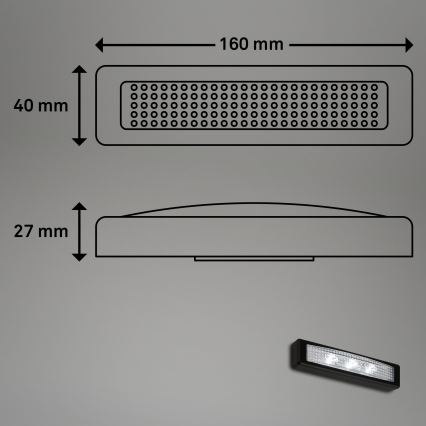 Briloner 2689-035 - Luminaria LED de orientación táctil LERO LED/0,18W/3xAAA negro