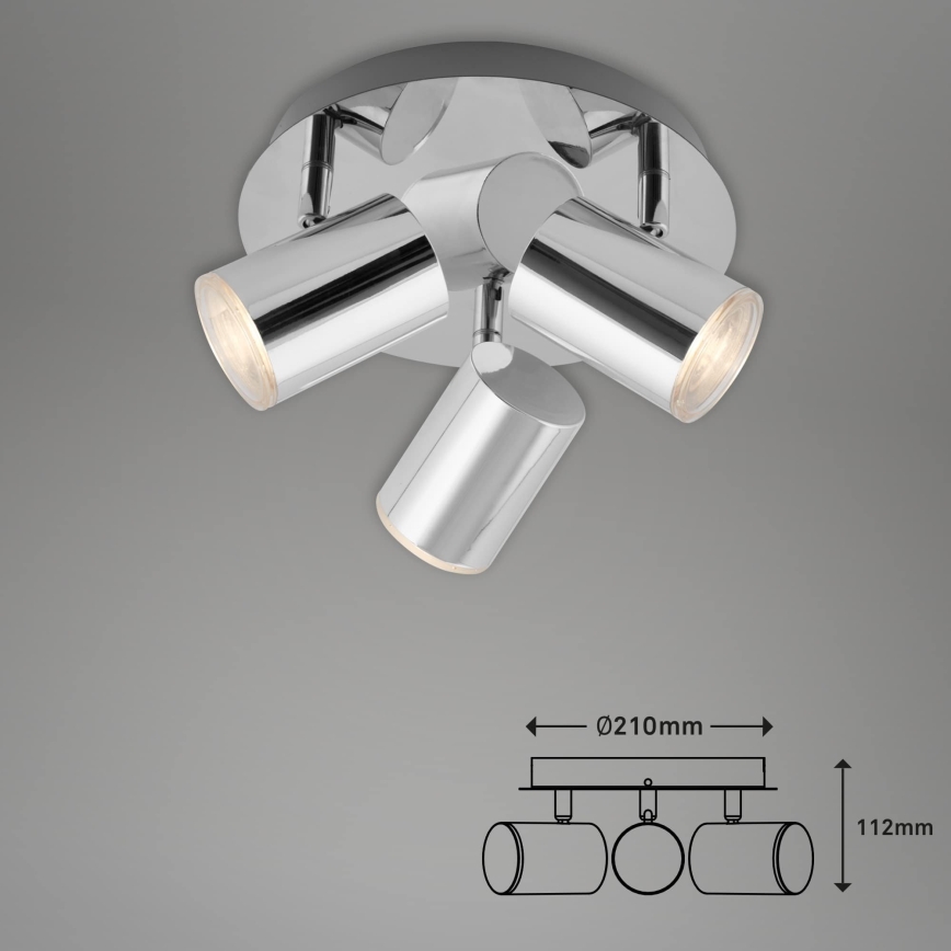 Briloner 2731-038 - Foco CUP 3xGU10/5W/230V cromo brillante