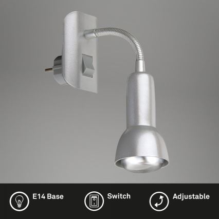 Briloner 2739-014P - Lámpara con enchufe integrado 1xE14/25W/230V