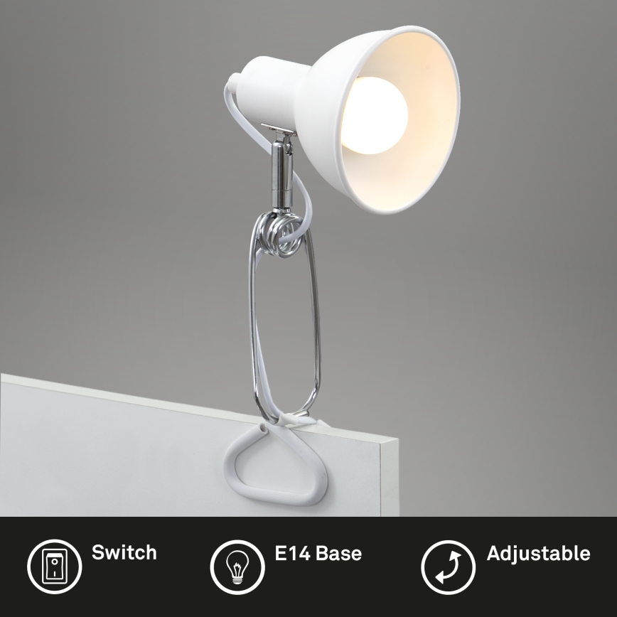 Briloner 2790-016 - Lámpara con pinza FIX 1xE14/8W/230V blanco