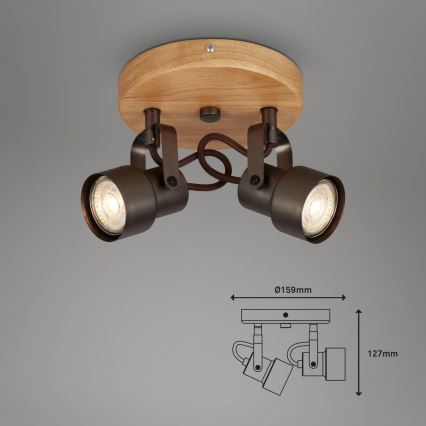Briloner 2872-025R - Foco LED SPOTLIGHT 2xGU10/5W/230V marrón