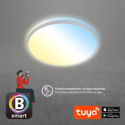 Briloner 3064-014 - Lámpara de techo LED regulable IVY LED/24W/230V Wi‑Fi compatible con Tuya Ø 33,3 cm + mando a distancia