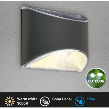 Briloner 3133015 - Aplique solar de pared LED LED/2W/3,7V IP44 3000K 300 mAh