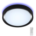 Briloner 3227-015 - Lámpara de techo LED RGB regulable con sensor TALENA LED/24W/230V negro + mando a distancia