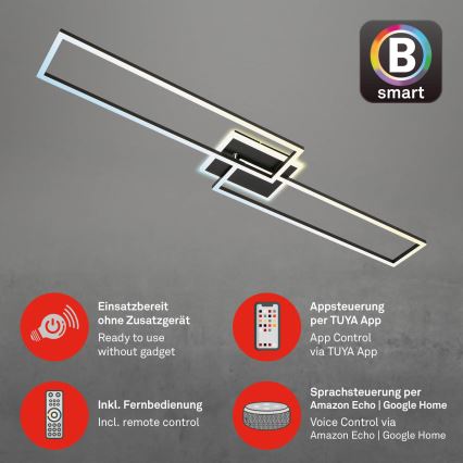 Briloner 3538-015 - Lámpara araña LED regulable FRAME 2xLED/20W/230V 2700-6500K Wi-Fi Tuya + control remoto