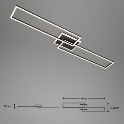 Briloner 3538-015 - Lámpara araña LED regulable FRAME 2xLED/20W/230V 2700-6500K Wi-Fi Tuya + control remoto