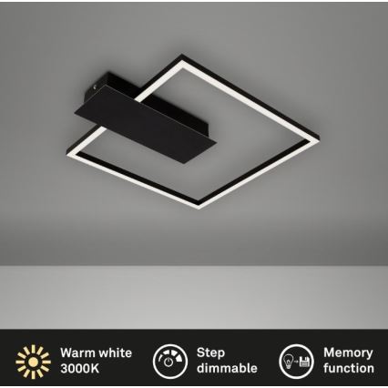 Briloner 3544-015 - Plafón LED regulable NICO LED/12W/230V negro