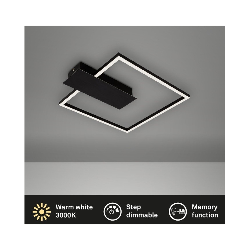Briloner 3544-015 - Plafón LED regulable NICO LED/12W/230V negro