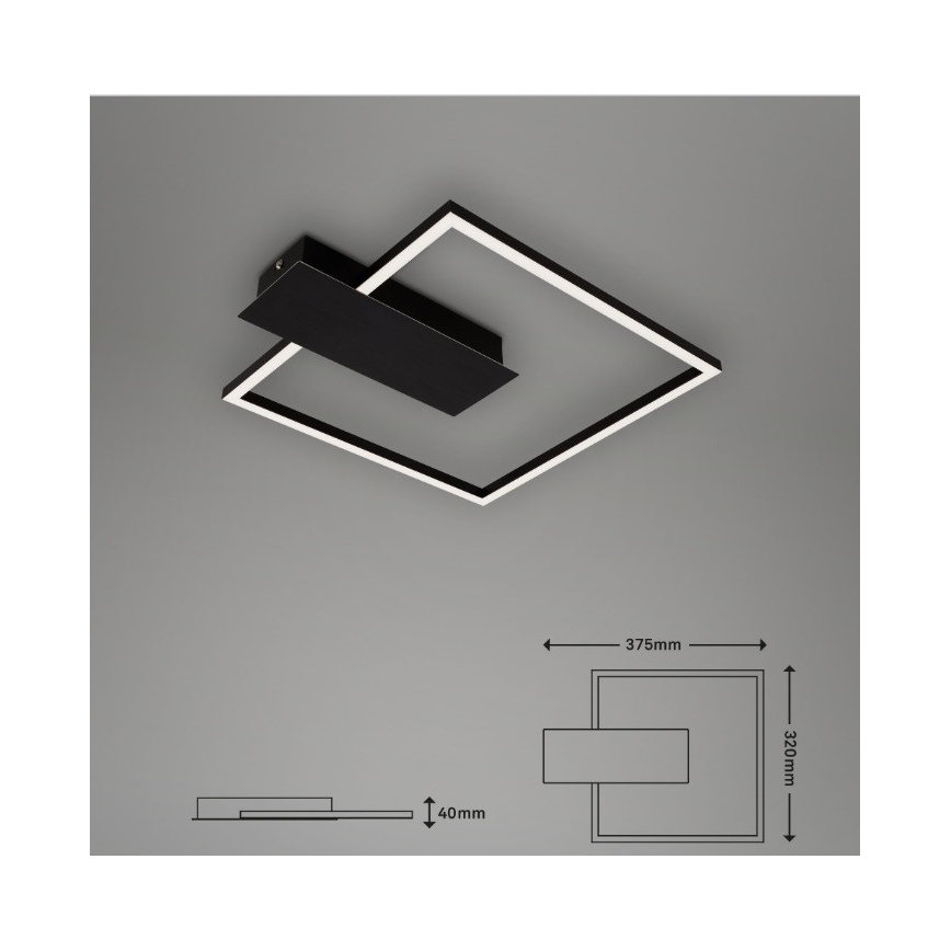 Briloner 3544-015 - Plafón LED regulable NICO LED/12W/230V negro