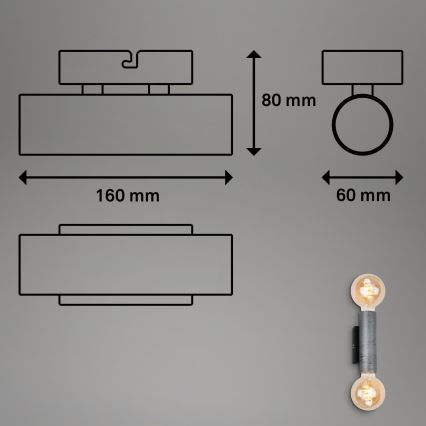 Briloner 3710-024 - Aplique de pared RETRO 2xE27/10W/230V