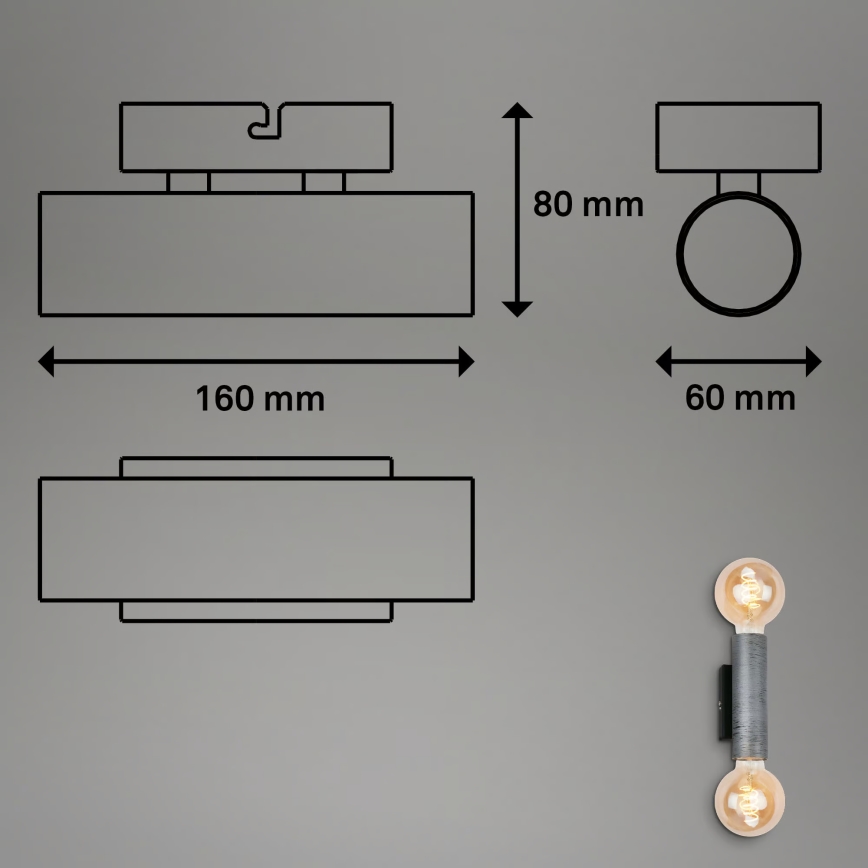Briloner 3710-024 - Aplique de pared RETRO 2xE27/10W/230V