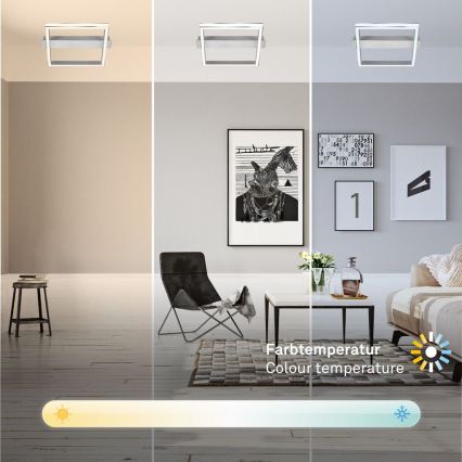 Briloner 3760-019 - Luminaria de techo LED regulable FRAME LED/23W/230V 2700-6500K 42x36 cm + mando a distancia