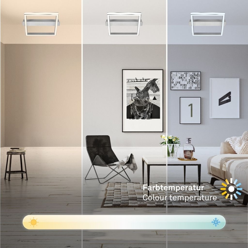Briloner 3760-019 - Luminaria de techo LED regulable FRAME LED/23W/230V 2700-6500K 42x36 cm + mando a distancia