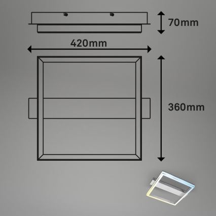 Briloner 3760-019 - Luminaria de techo LED regulable FRAME LED/23W/230V 2700-6500K 42x36 cm + mando a distancia