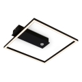 Briloner 3770-015 - Plafón LED para techo con sensor de movimiento y crepuscular FRAME LED/14W/230V 3000K 30x32 cm negro