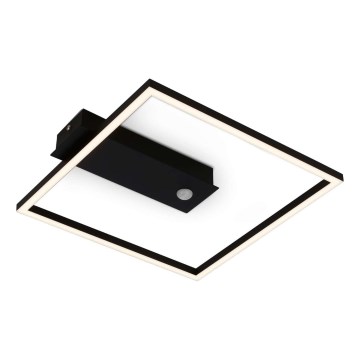 Briloner 3770-015 - Plafón LED para techo con sensor de movimiento y crepuscular FRAME LED/14W/230V 3000K 30x32 cm negro