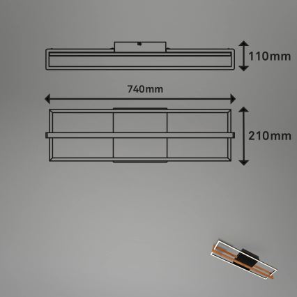 Briloner 3777-015 - Lámpara de techo LED FRAME LED/21W/230V 3000K negra