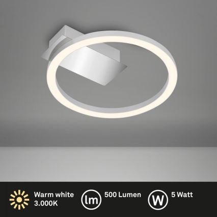 Briloner 3778-014 - Lámpara de techo LED FRAME LED/5W/230V Ø 20 cm cromo mate