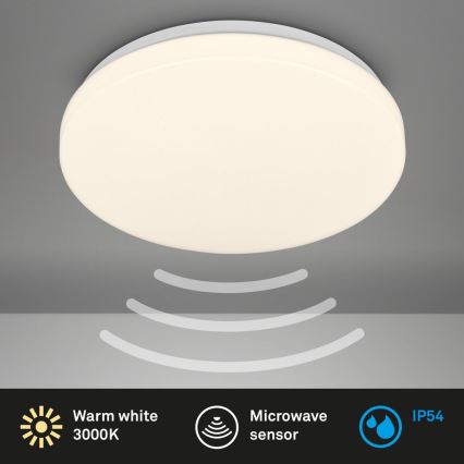 Briloner 3827-016 - Lámpara de techo LED para baño con sensor WALK LED/13W/230V IP54 Ø 27 cm, blanca