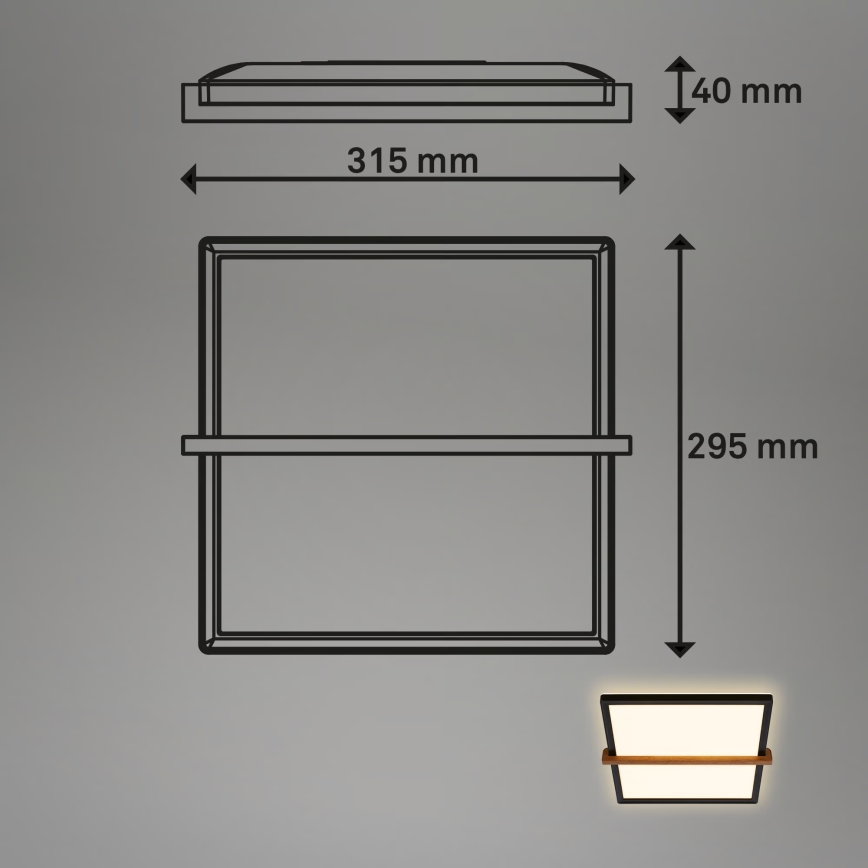 Briloner 3845015 - Luminaria de techo LED/18W/230V 29,5x31,5 cm