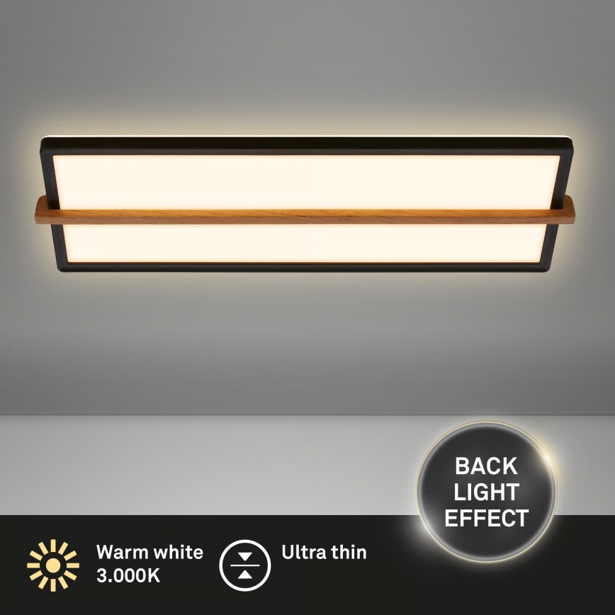 Briloner 3846015 - Luminaria de techo LED REMSA LED/22W/230V 3000K 60,5x20 cm negra