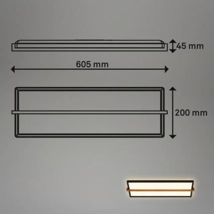 Briloner 3846015 - Luminaria de techo LED REMSA LED/22W/230V 3000K 60,5x20 cm negra
