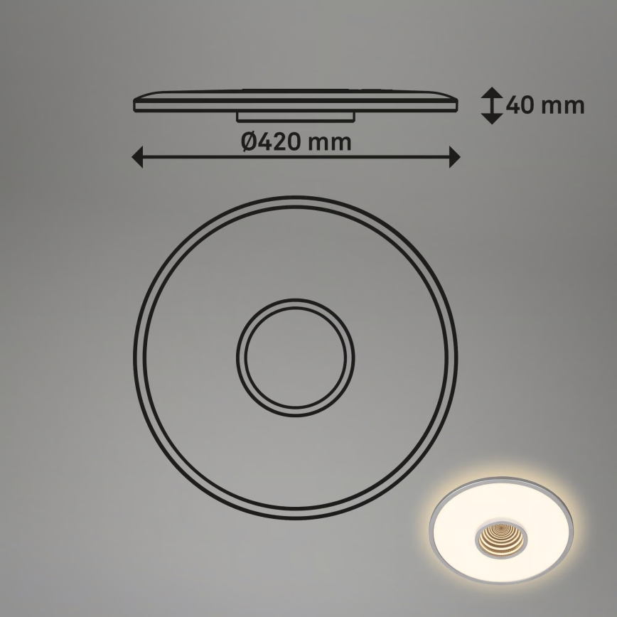 Briloner 3847014 - Luminaria de techo LED TORO LED/18W/230V Ø 42 cm cromo mate